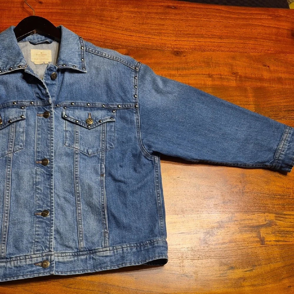 Kate Spade Blue Jean Jacket with Stud Embellishments XS